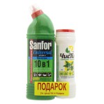 Гель, Sanfor (Санфор) 750 г Морской бриз WC для чистки дезинфекции + чистящий порошок 400 г